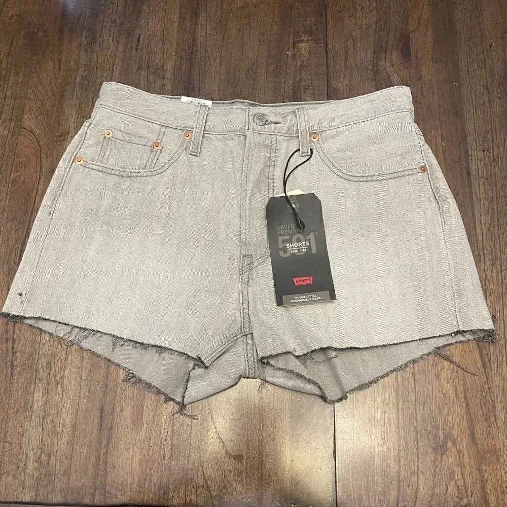 Levi’s Light Gray 501 Cut Off Shorts